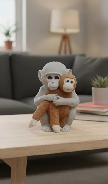 Mô Hình Khỉ Ôm Con "Punch The Monkey" - Quà Tặng Ý Nghĩa - Image 2