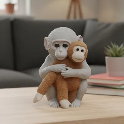 Mô Hình Khỉ Ôm Con "Punch The Monkey" - Quà Tặng Ý Nghĩa