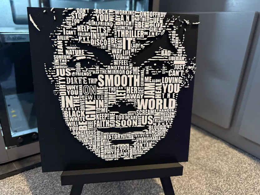 Michael Jackson Typo Portrait Legacy HueForge - Image 3