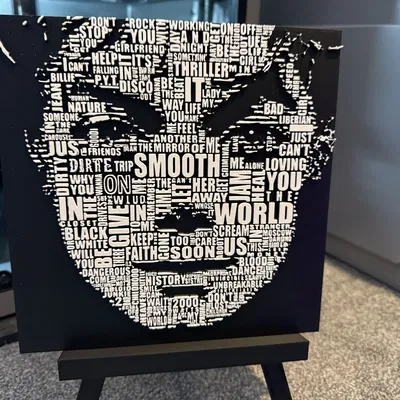 Michael Jackson Typo Portrait Legacy HueForge