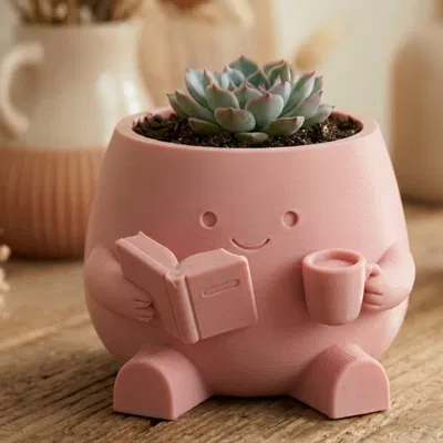 Chậu Trồng Cây Cozy Reader ♡ – Decor Dễ Thương Cho Người Mê Sách