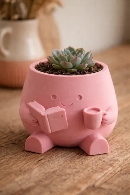 Chậu Trồng Cây Cozy Reader ♡ – Decor Dễ Thương Cho Người Mê Sách - Image 5