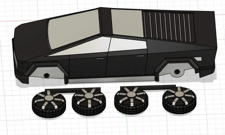 Mô hình Xe bán tải Cyber 3D có bánh xe chạy được - Image 1