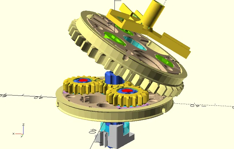 OpenSCAD: Hộp số hành tinh cho fischertechnik (v25) - Image 1
