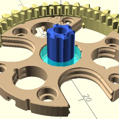 OpenSCAD: Hộp số hành tinh cho fischertechnik (v25)