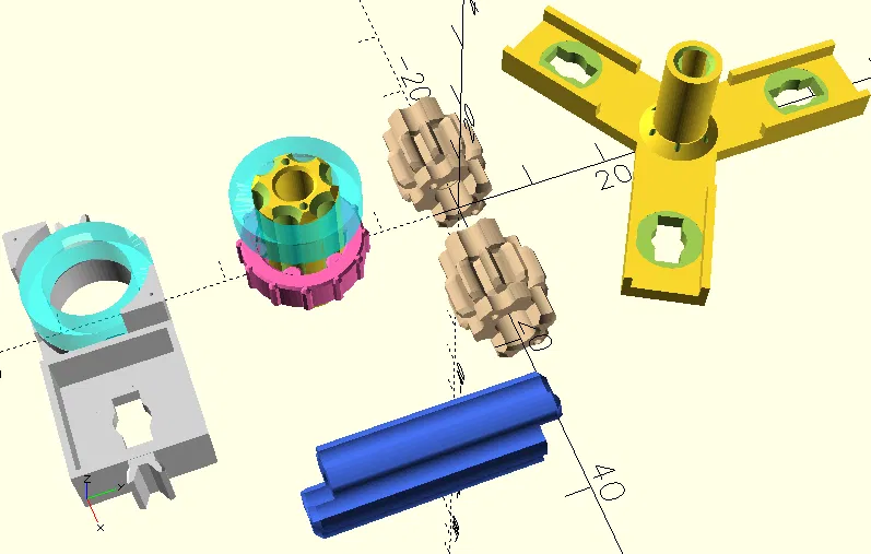 OpenSCAD: Hộp số hành tinh cho fischertechnik (v25) - Image 9