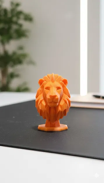 Tượng bán thân sư tử Low-Poly (Geometric Lion) - Image 1