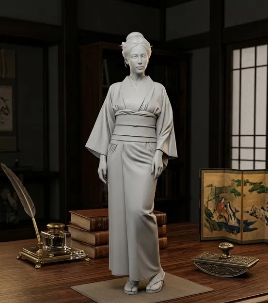 Mô Hình 3D Cô Gái Mặc Kimono Xinh Đẹp - STL Ready - Image 1