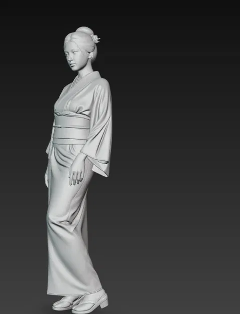 Mô Hình 3D Cô Gái Mặc Kimono Xinh Đẹp - STL Ready - Image 3