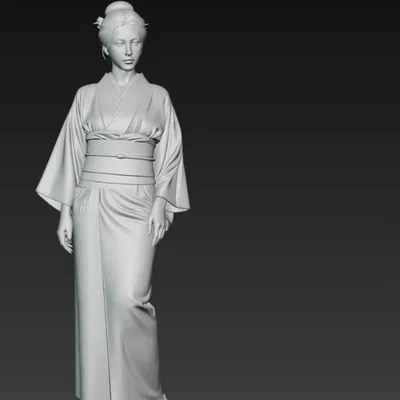 Mô Hình 3D Cô Gái Mặc Kimono Xinh Đẹp - STL Ready