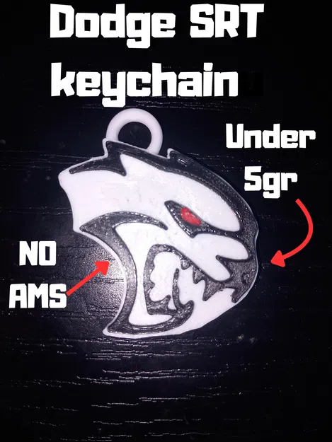 Móc Khóa Logo Dodge SRT - In 3D Nhanh, Tiết Kiệm Vật Liệu - Image 1