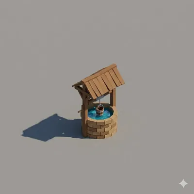 Giếng Nước Cát Tường Phong Cách Low Poly