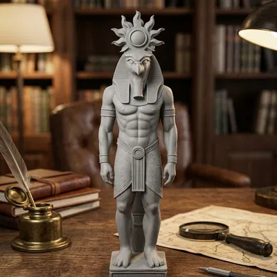 Tượng Thần Ra Ai Cập Cổ Đại - Tượng Thần Mặt Trời 3D