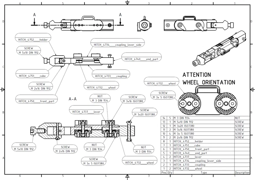 Móc Kéo Xe Điều Chỉnh Độ Cao Cho Mô Hình 3D Sets - Image 3