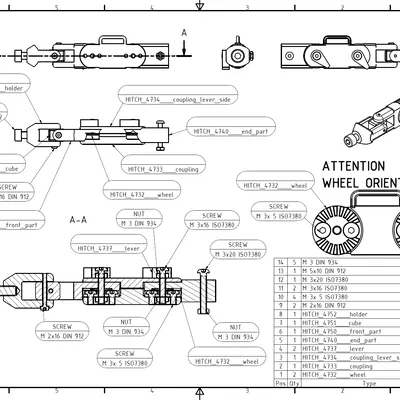 Móc Kéo Xe Điều Chỉnh Độ Cao Cho Mô Hình 3D Sets