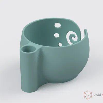 Yarn Bowl Có Khe Cắm Kéo/Kim Đan | Bề Mặt Trơn (Smooth)