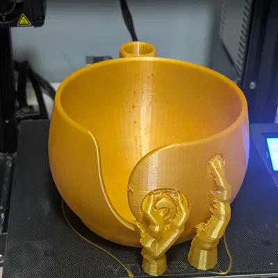 Yarn Bowl Có Khe Cắm Kéo/Kim Đan | Bề Mặt Trơn (Smooth)