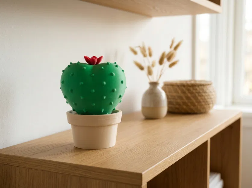 Decor Kệ Hình Xương Rồng Tròn (Round Cactus Botanical Shelf Decor) - Image 1
