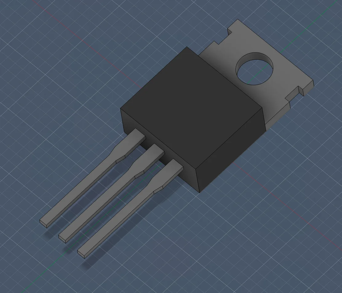 Mẫu 3D Transistor IRLZ44N - MOSFET Kênh N 1