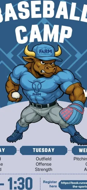 Tượng Bò Tăng Cơ Chơi Baseball 3D - Độc Đáo, Mạnh Mẽ - Image 1