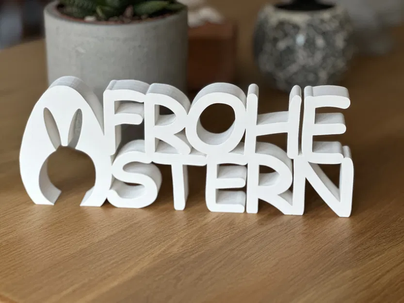 Mô Hình Chữ "Frohe Ostern" Trang Trí Lễ Phục Sinh 3D - Image 1