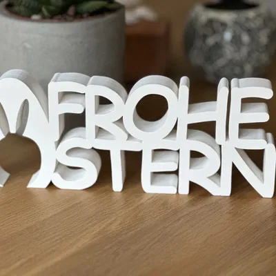 Mô Hình Chữ "Frohe Ostern" Trang Trí Lễ Phục Sinh 3D