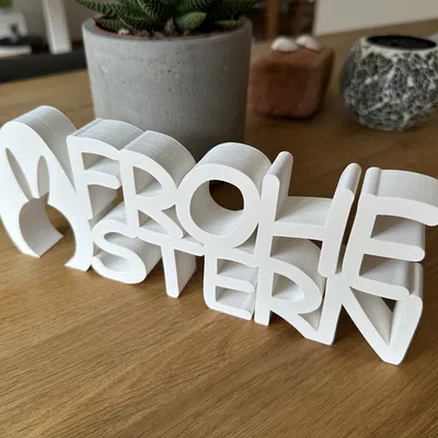 Mô Hình Chữ "Frohe Ostern" Trang Trí Lễ Phục Sinh 3D