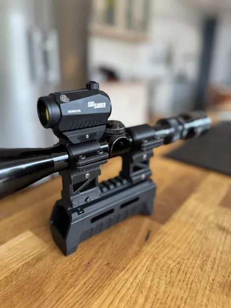 Bệ gắn scope Picatinny + raiser 20mm, có tùy chọn xếp chồng sight - Image 1