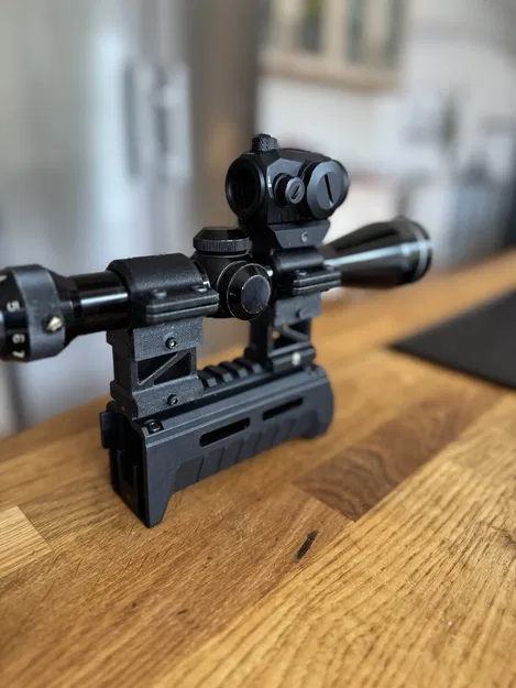 Bệ gắn scope Picatinny + raiser 20mm, có tùy chọn xếp chồng sight - Image 2