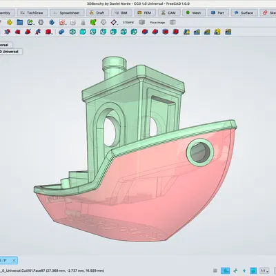 File CAD STEP Public Domain 3DBenchy gốc (CC0)