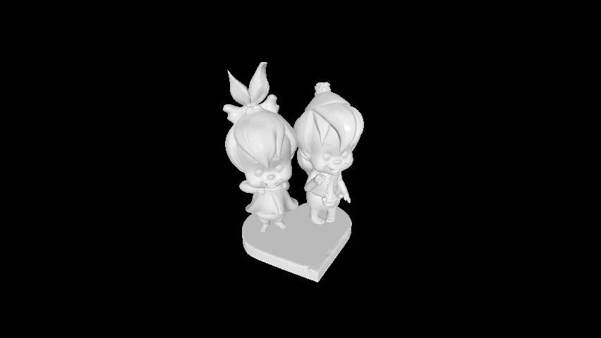Mô Hình 3D Peppels và BamBam The Flintstones Dễ Thương - Image 1