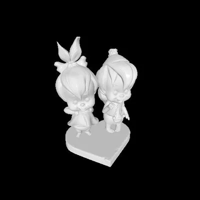Mô Hình 3D Peppels và BamBam The Flintstones Dễ Thương