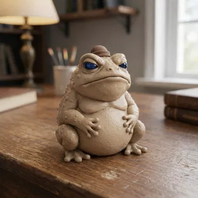 Mô Hình 3D Chú Cóc Mặt Khó Tính Độc Đáo