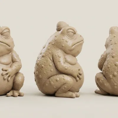 Mô Hình 3D Chú Cóc Mặt Khó Tính Độc Đáo