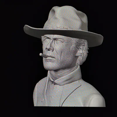 Tượng Clint Eastwood 3D - Tái hiện huyền thoại miền Tây