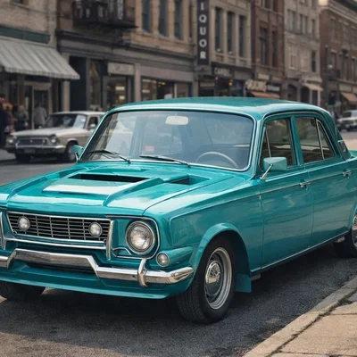 Mô Hình Xe Hơi Cổ Điển Màu Xanh Ngọc Bích Độc Đáo