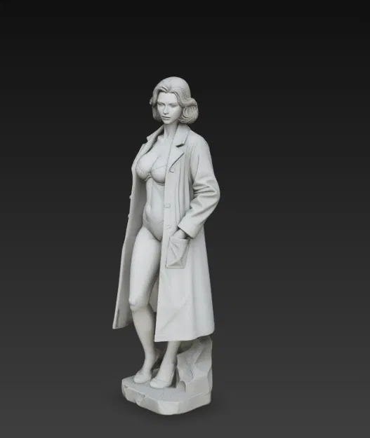 Tượng Cô Gái Sexy Mặc Áo Khoác Dài Đẹp Ấn Tượng - Image 4