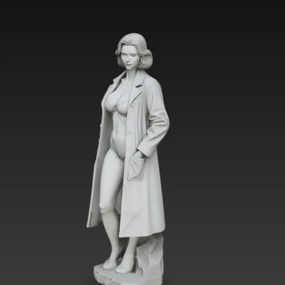 Tượng Cô Gái Sexy Mặc Áo Khoác Dài Đẹp Ấn Tượng