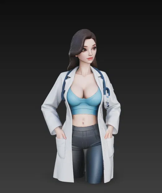 Mô Hình Nữ Bác Sĩ Gợi Cảm, Áo Khoác Trắng – Đồ Trang Trí Độc Đáo - Image 3