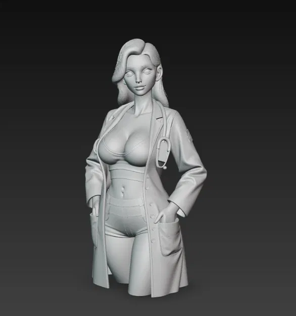 Mô Hình Nữ Bác Sĩ Gợi Cảm, Áo Khoác Trắng – Đồ Trang Trí Độc Đáo - Image 4