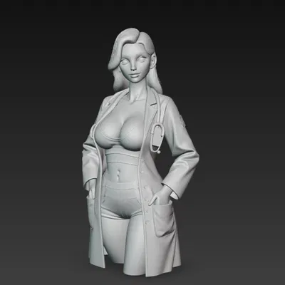 Mô Hình Nữ Bác Sĩ Gợi Cảm, Áo Khoác Trắng – Đồ Trang Trí Độc Đáo