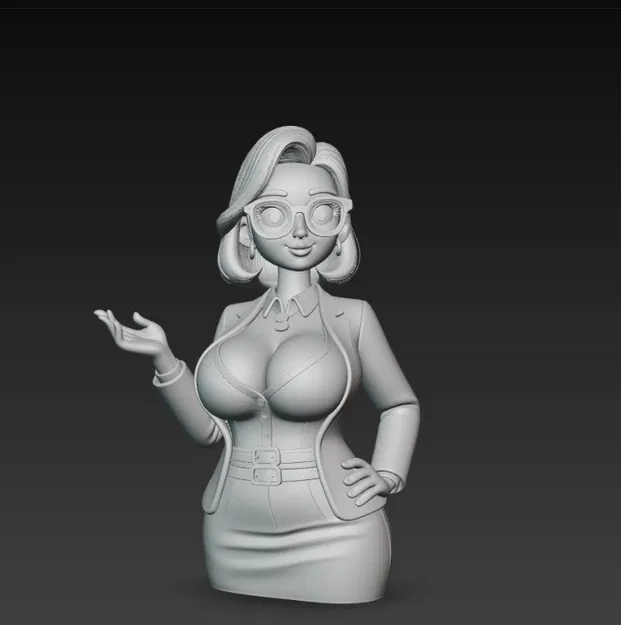 Mô Hình Cô Giáo Xinh Đẹp Đeo Kính - Tượng Trang Trí 3D Độc Đáo - Image 2