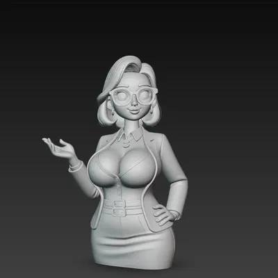 Mô Hình Cô Giáo Xinh Đẹp Đeo Kính - Tượng Trang Trí 3D Độc Đáo