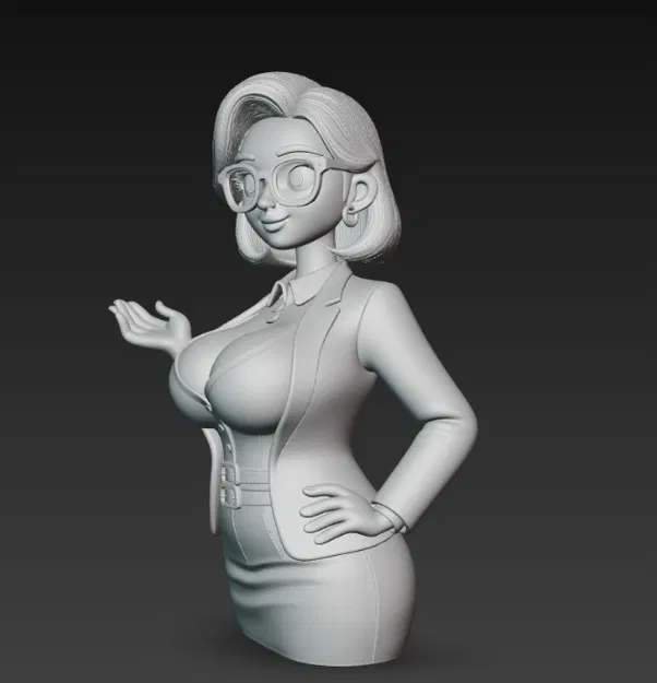 Mô Hình Cô Giáo Xinh Đẹp Đeo Kính - Tượng Trang Trí 3D Độc Đáo - Image 4