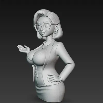 Mô Hình Cô Giáo Xinh Đẹp Đeo Kính - Tượng Trang Trí 3D Độc Đáo