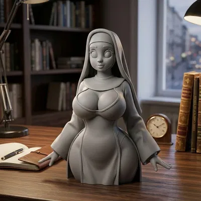 Tượng Nữ Tu Cosplay Anime 3D Đẹp Mắt