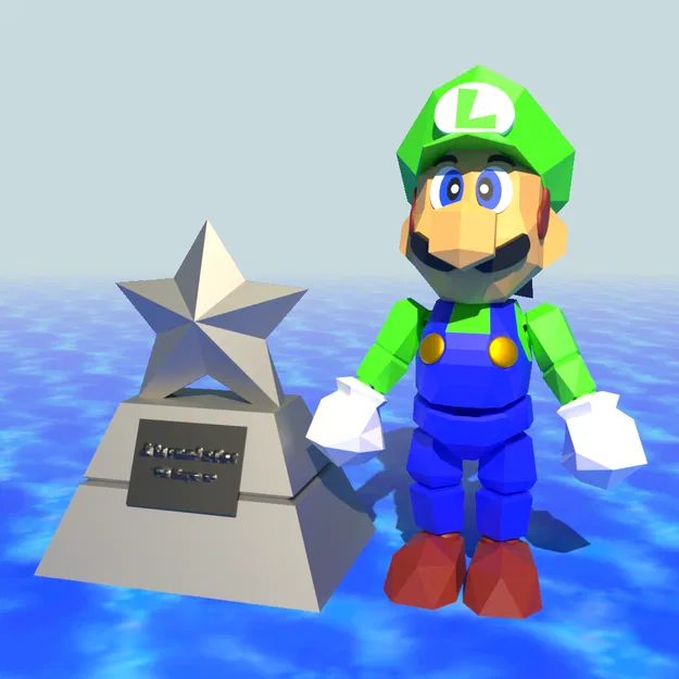 Super Mario 64: Deluxe Luigi – Luigi tạo dáng (posable) để in 3D - Image 1