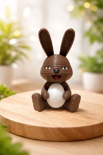 Mô Hình 3D Thỏ Con Dễ Thương Ôm Trứng Phục Sinh - Image 2