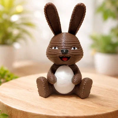 Mô Hình 3D Thỏ Con Dễ Thương Ôm Trứng Phục Sinh