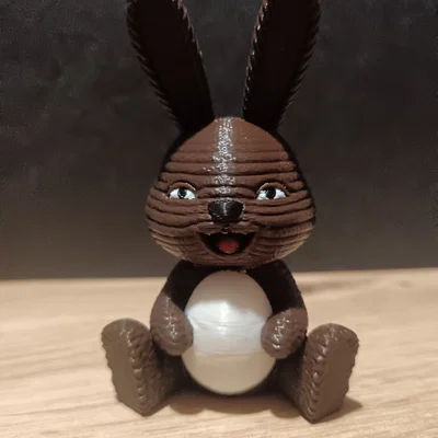 Mô Hình 3D Thỏ Con Dễ Thương Ôm Trứng Phục Sinh